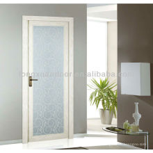 Puerta de toliet de cristal oscilante de aluminio, diseño de la puerta de la sala de baño de cristal lleno
